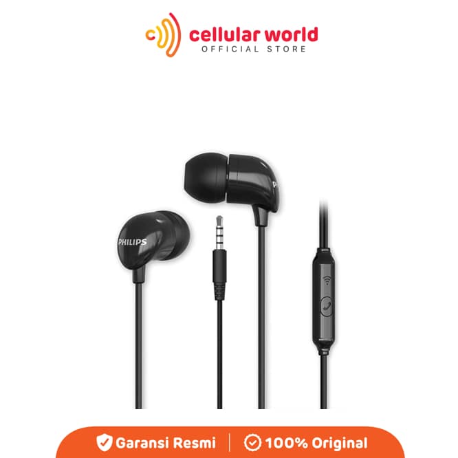 Philips TAE 1126 Handsfree 3,5mm Jack Black [Garansi Resmi]