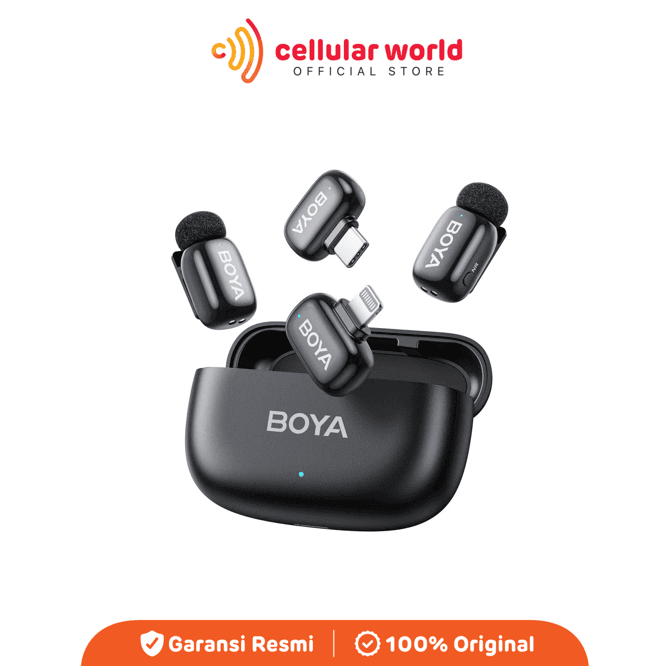 Boya Mini 12 USB-C / Lightning Port TX+TX+RX Wireless Microphone [Garansi Resmi]