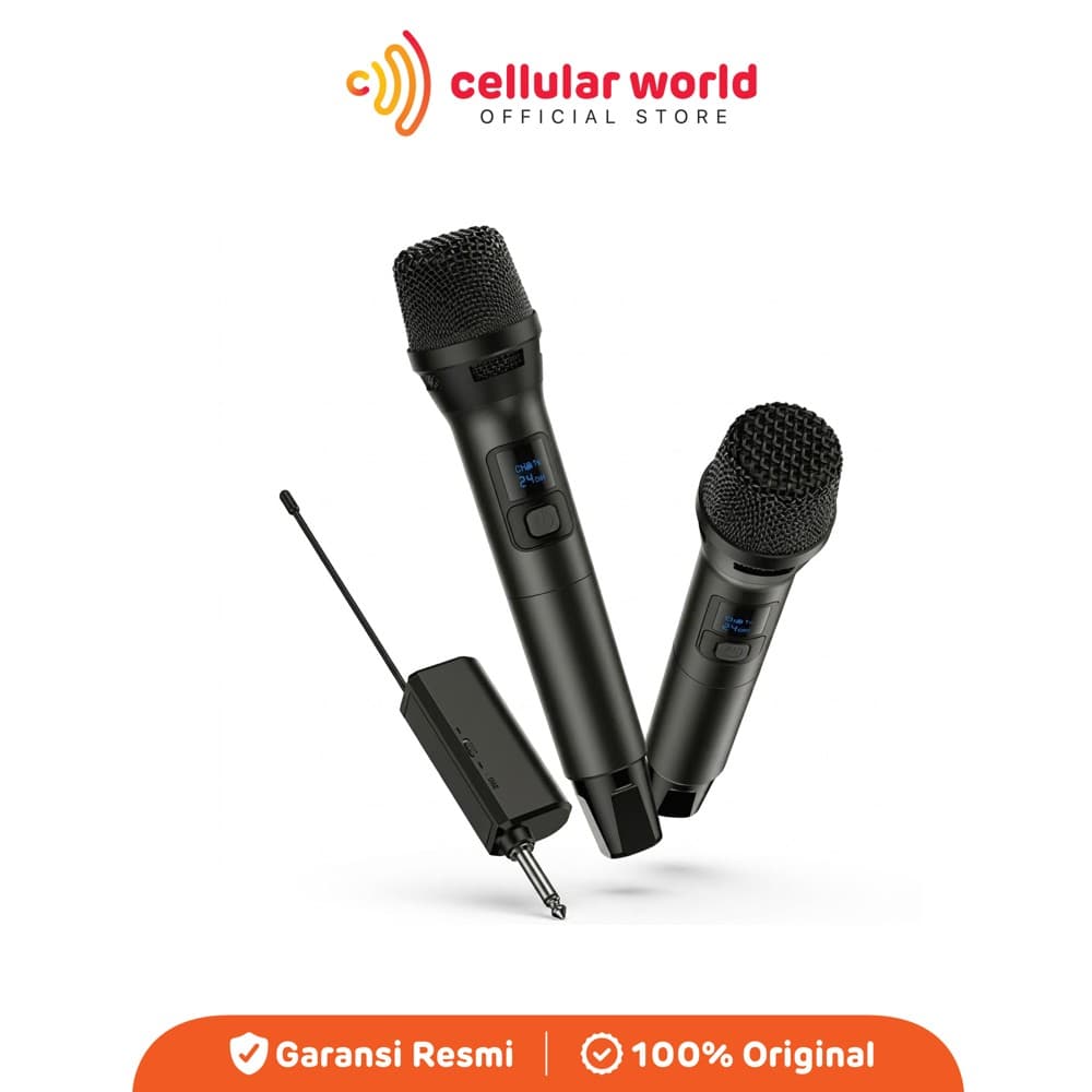 ROBOT MIC02 Wireless Microphone 10H Playtime Portable Karaoke Mic Blac