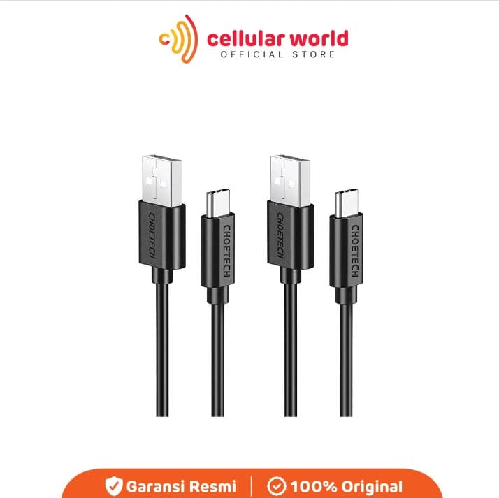Choetech AC0002 USB-A to USB-C Cable 1M Black [Garansi Resmi]