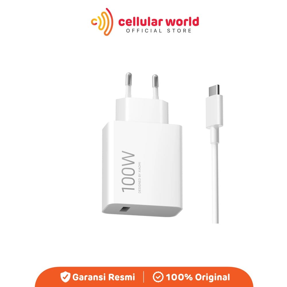 Xiaomi 100W Charging Combo (TYPE-A) EU White Charger Fast Charging GaN USB-A to Type-C Original [ Garansi Resmi ]