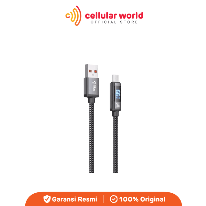 Olike D120AC66 Kabel Data USB-C To USB-A To C 66W Led Display Black [Garansi Resmi]